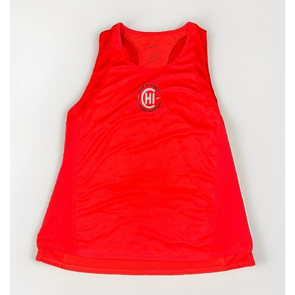 Nike Chicago Marathon Tank Top Small Red Dry Fit Singlet Running‎ Spellout - Picture 1 of 6